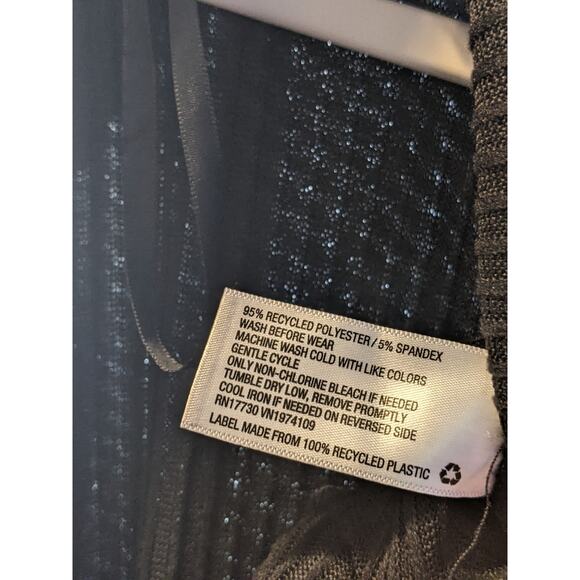 Wild Fable Sweater‎ Long Sleeve VNeck Cozy Ribbed Top Black M Side Slit Oversize - Picture 6 of 6